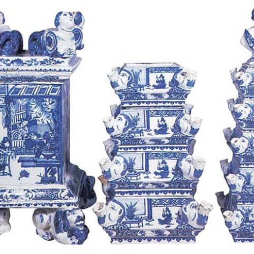 Pojemniki w kształcie pagody, Delft, Holandia, ok. 1690 r.
