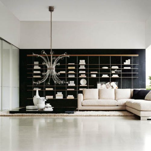 Półki na metalowych linkach. MOLTENI