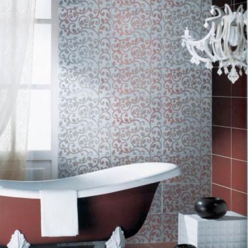 Pomysł na łazienkę z fabryki Supergres. Płytki Soil na ścianę kosztują 140 zł/m², dekor Ramage Oro – 205 zł/szt. YETI