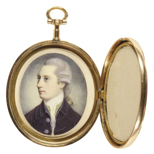 Medalion z lusterkiem i portretem sir Johna Belschesa Wisharta, II poł. XVIII w.