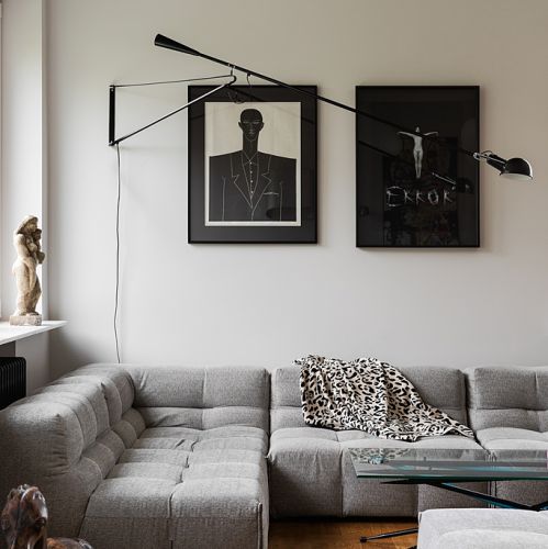 nowoczesny salon w mieszkaniu w kamienicy