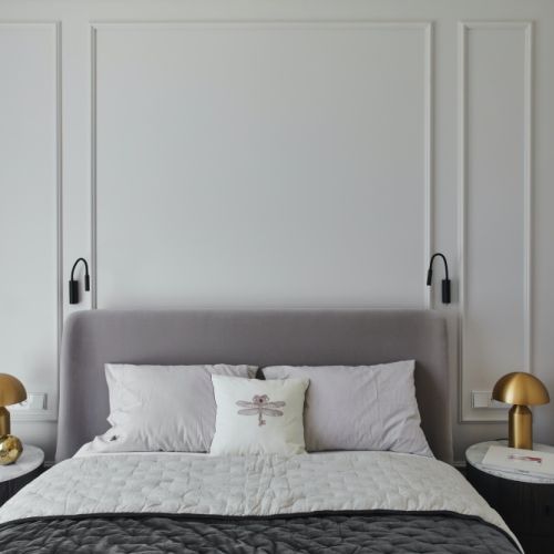 sypialnia w stylu francuskiej kamienicy