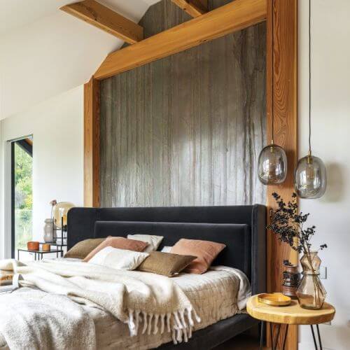 nowoczesny styl góralski sypialnia