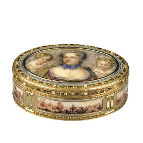 Pudełko z portretem Madame de Pompadour, XVIII w.