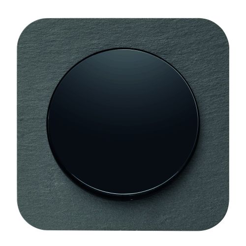 Berker R.1, ramka łupek naturalny | klawisz tworzywo, czarny połysk.