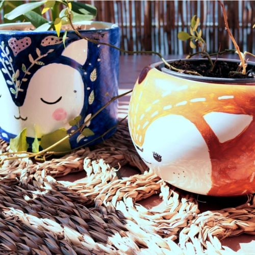 ręcznie malowane ceramiczne donice