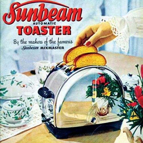 Reklama tostera firmy Sunbeam, ok. 1950 r.