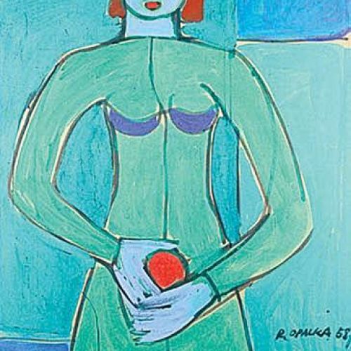 Roman Opałka, Kobieta z pomarańczą , 1958 r., POLSWISS ART