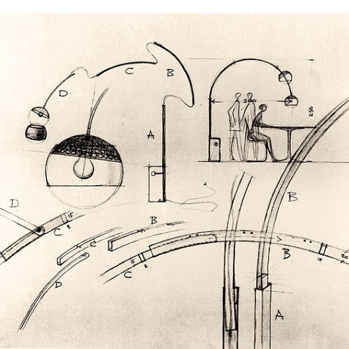 Rysunek techniczny - łuku. Lampa Iron Mana