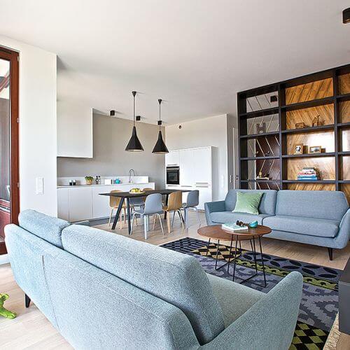 Nowoczesna aranżacja bez sterylności i bieli.