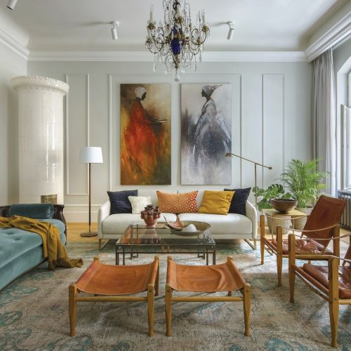 salon w kamienicy styl eklektyczny