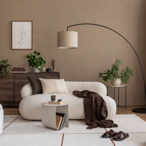 ocieplony minimalizm w salonie