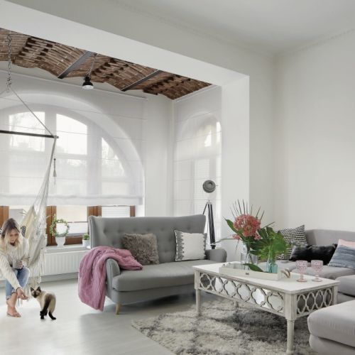 salon w stylu scandi boho