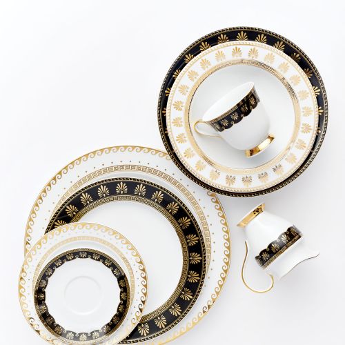 Serwis Astra Ellada z klasycznym złotym ornamentem – FABRYKA PORCELANY W ĆMIELOWIE