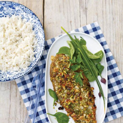 Sola w pistacjach i migdałach. Smak morza