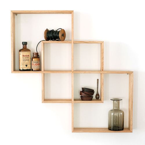 SOLID WOOD OAK 3 SHADOW BOX, półka z tasmańskiego dębu, 524 zł, ETSY, etsy.com