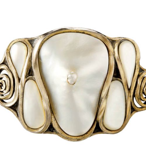 Srebrna klamra od paska z masą perłową, Frankfurt, 1901 r., Hessian State Museum in Darmstadt, Leopold Museum, Wiedeń