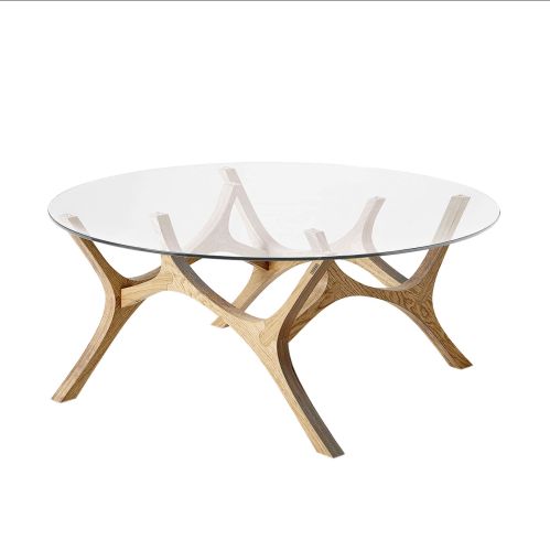 BABY MOOSE, dębowe poroże i szklany blat, TABANDA, tabanda.pl