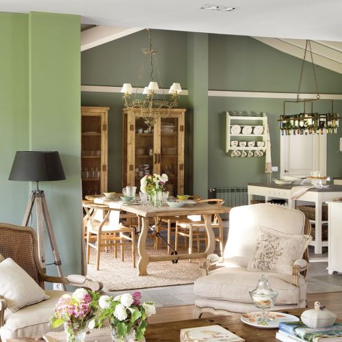 Dom w stylu rustykalnym z widokiem na górskie szczyty