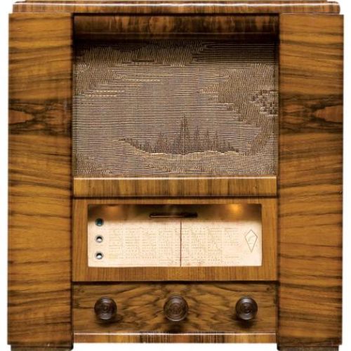 Super 5 , Elektrit, pierwsza superheterodyna i wskaźnik dostrojenia – tak zwana linijka świetlna, 1934/35 r.,