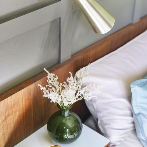 wystrój sypialni mid-century modern