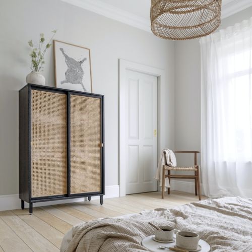 sypialnia w stylu paryskim połączonym z nowojorskim