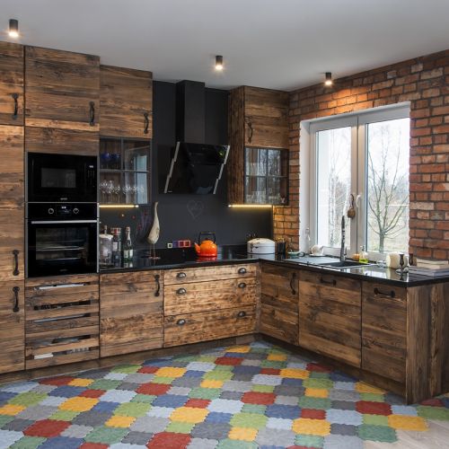 szafki kuchenne ze starego drewna