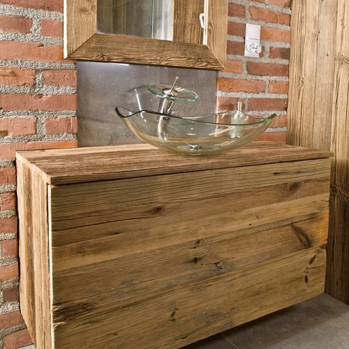 szafka łazienkowa z odzyskanego drewna