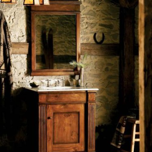 Szafka Thistledown z litego drewna - 9480 zł, lustro - 2300 zł, umywalka żeliwna - 3980 zł. KOHLER