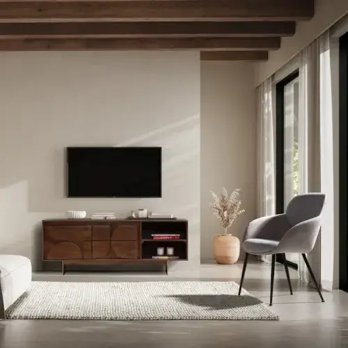 Szafka pod TV ciemne drewno
