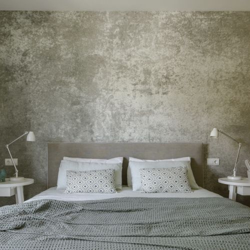 szara sypialnia inspiracje