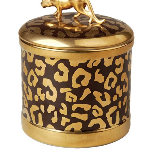 L’Objet, Leopard – świeca w porcelanowym pojemniku, po jej wypaleniu pozostaje puzderko, salony Rosenthal i