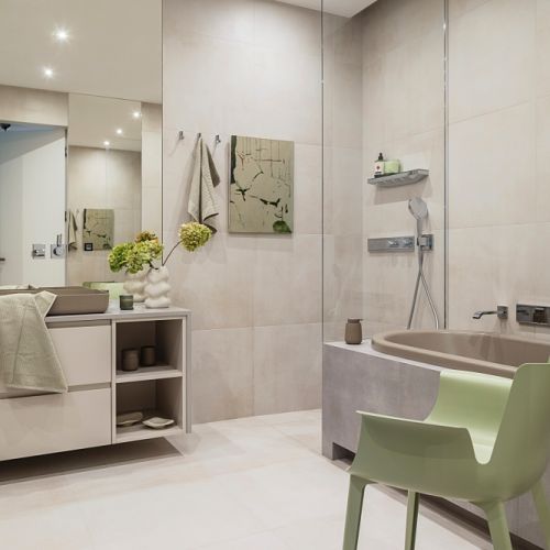 nowoczesna łazienka w eleganckim apartamencie