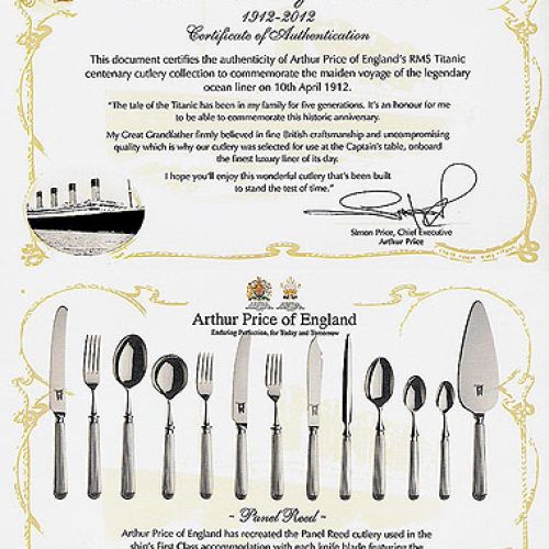 Sztućce Arthur Price of England. Porcelana jak ze stołu Titanica