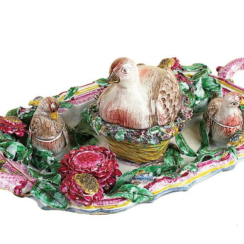 Taca z zestawem naczyń, Ćmielów. Polak potrafi