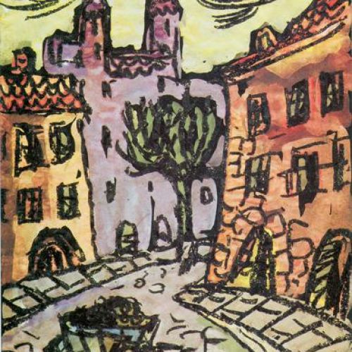 Tadeusz Kantor Uliczka miejska , cw 2500 zł, niesprzedany, REMPEX.