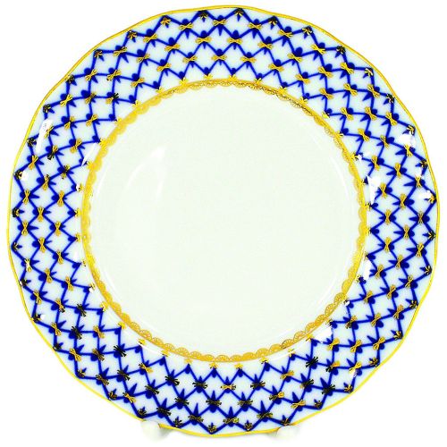 Talerzyk z kobaltowo-złotą dekoracją, porcelana Łomonosowa, amazon.com
