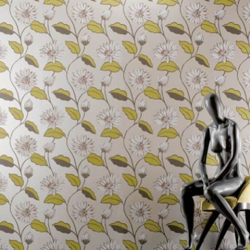 Tapeta z kolekcji Giverny Manequin projektu Niny Campbell.