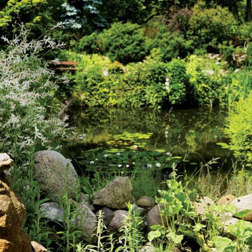 Tego uroczego zakątka pilnuje kamienny gargulec .