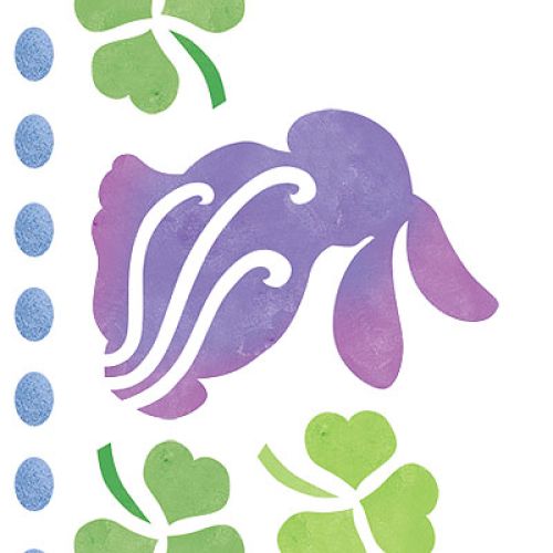 Szablon zająca z koniczyną