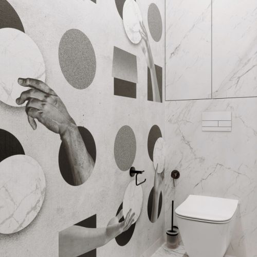 mała łazienka w mieszkaniu nad morzem