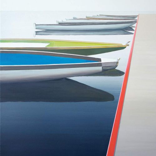 Łodzie na Wiśle , 2014 r. Morze spokoju Tomasza Kołodziejczyka