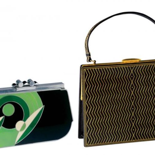 Torebka dekorowana emalią z chromowaną ramą, 1930 r., Francja, Tassen Museum Hendrikje/Museum of Bags and