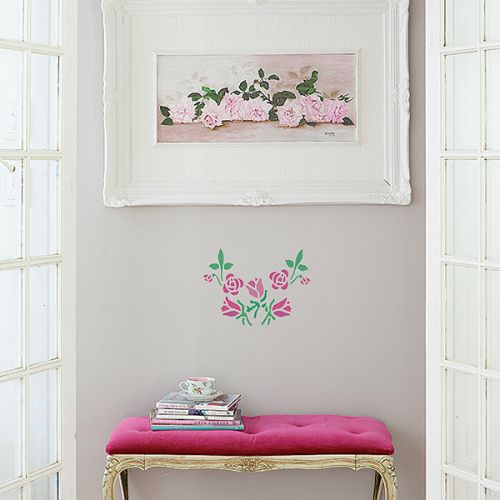 Róże na ścianę - szablon do malowania