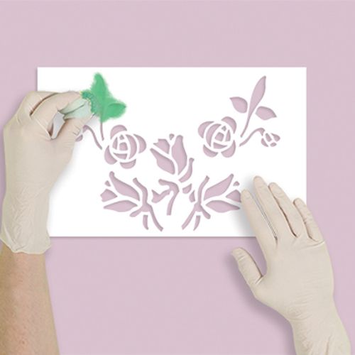 Róże na ścianę - szablon do malowania