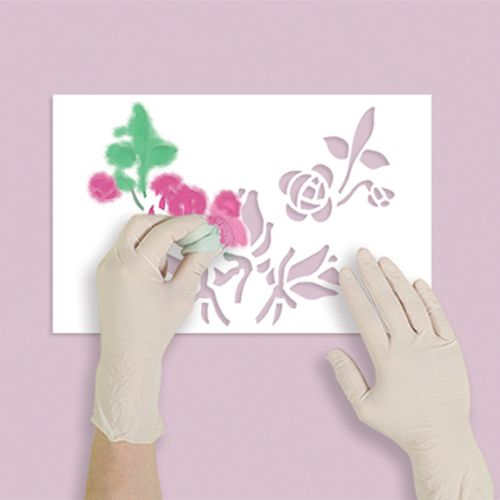 Róże na ścianę - szablon do malowania