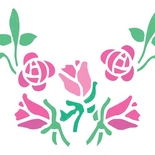 Róże na ścianę - szablon do malowania