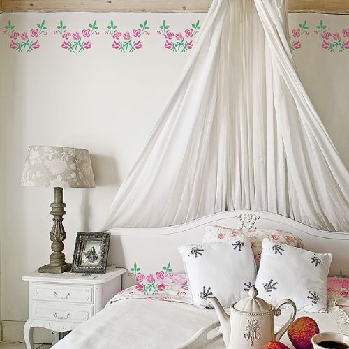 Róże na ścianę - szablon do malowania