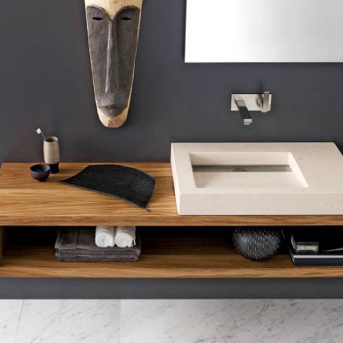 Umywalka nablatowa montowana do ściany, kompozyt Moon Stone, 51,3x75 cm. NEUTRA