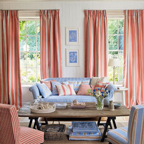 W oknie tkanina Porlock Stripe (Jane Churchill) za 248 zł/m. IMPRESJE HOME COLLECTION